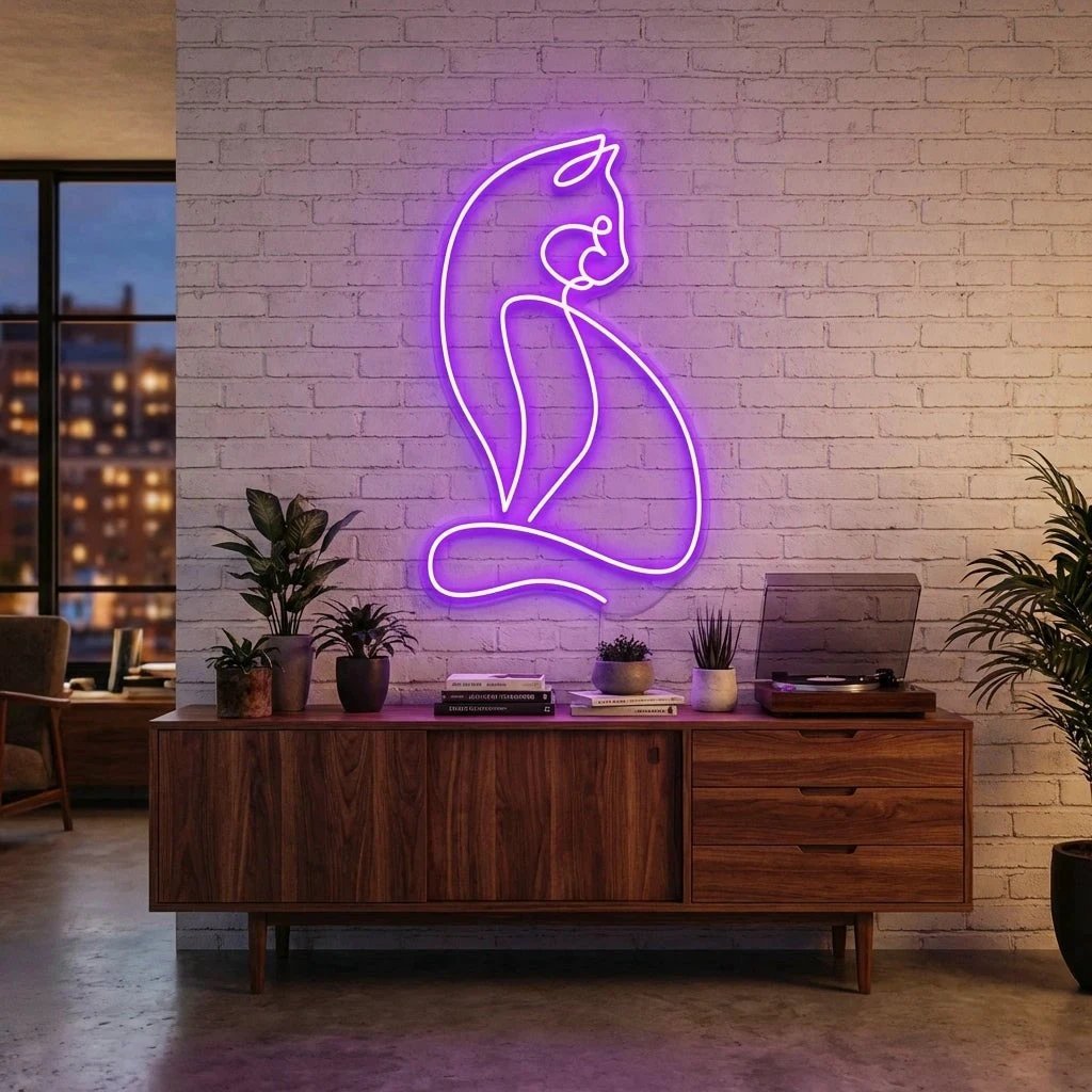 Minimalist Cat Led Neon Sign Light