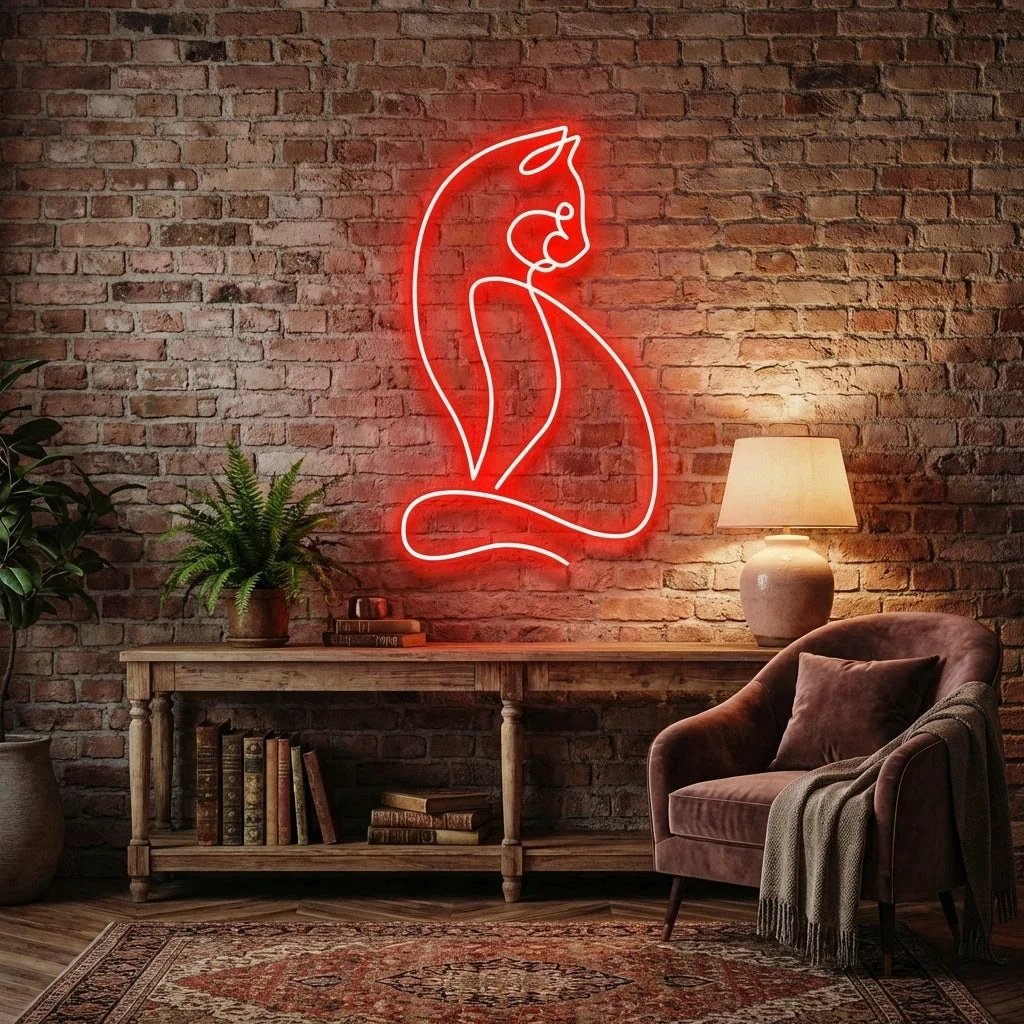 Minimalist Cat Led Neon Sign Light