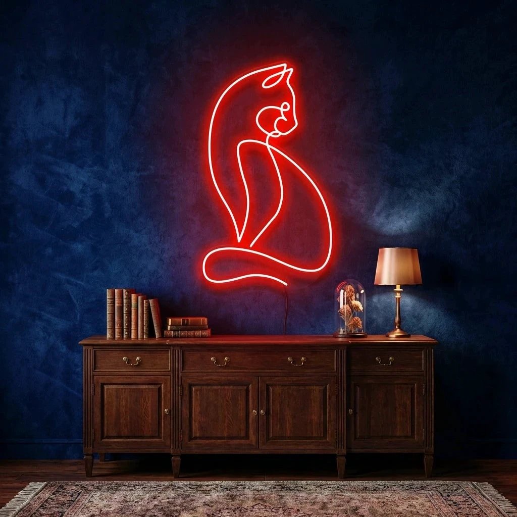 Minimalist Cat Led Neon Sign Light