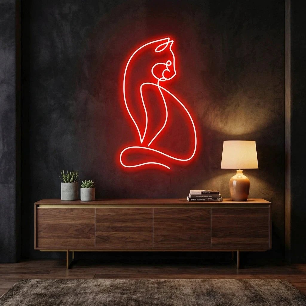 Minimalist Cat Led Neon Sign Light