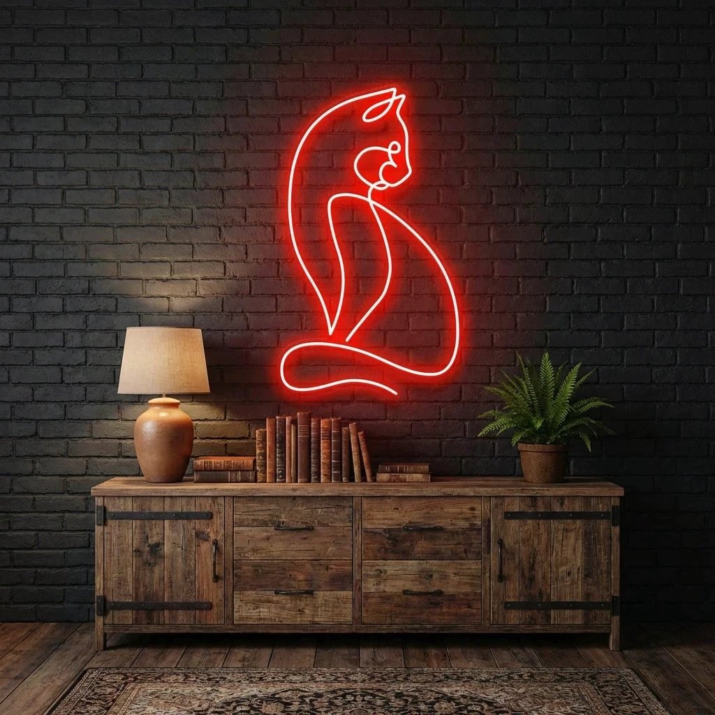 Minimalist Cat Led Neon Sign Light