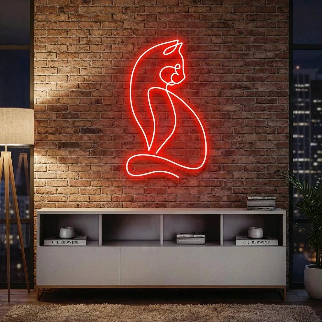 Minimalist Cat Led Neon Sign Light