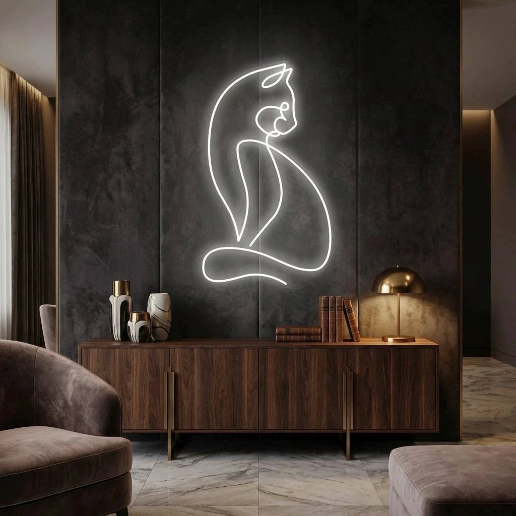 Minimalist Cat Led Neon Sign Light