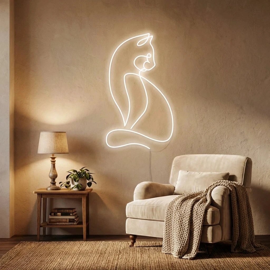Minimalist Cat Led Neon Sign Light