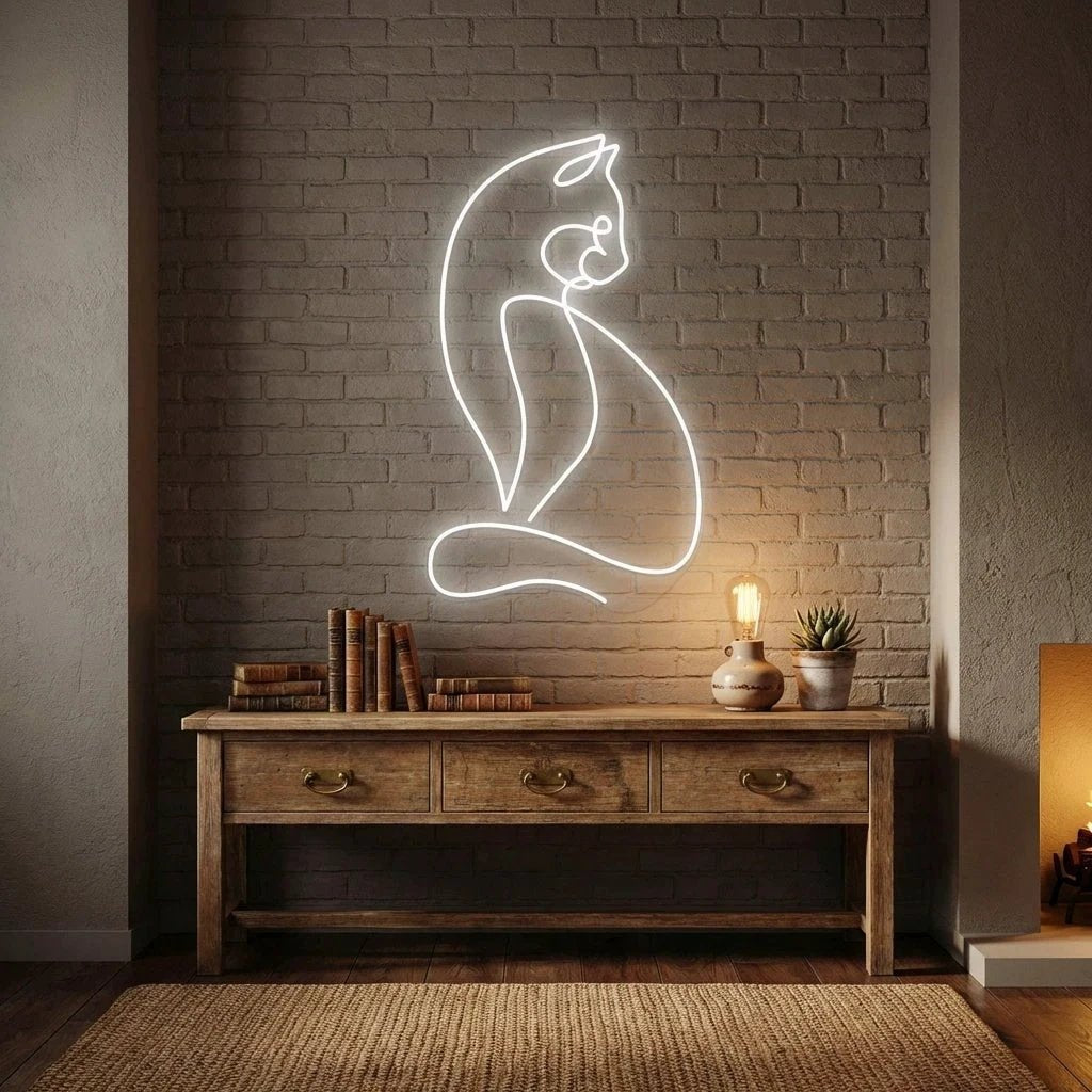 Minimalist Cat Led Neon Sign Light