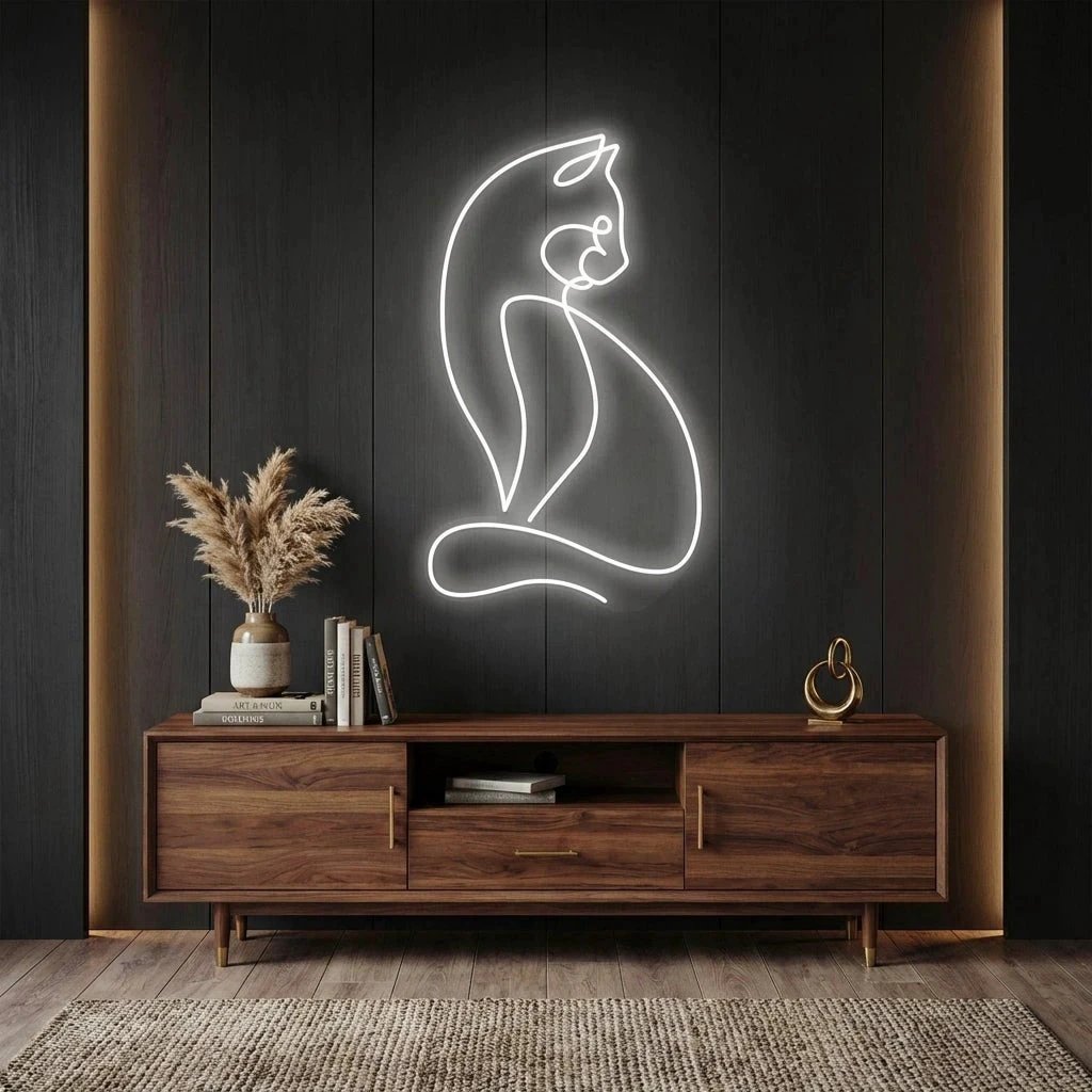 Minimalist Cat Led Neon Sign Light
