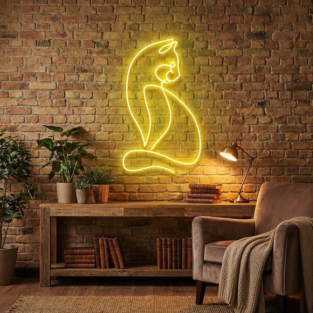 Minimalist Cat Led Neon Sign Light
