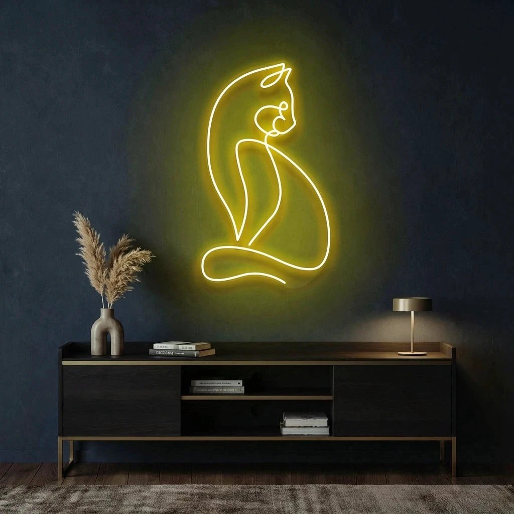 Minimalist Cat Led Neon Sign Light