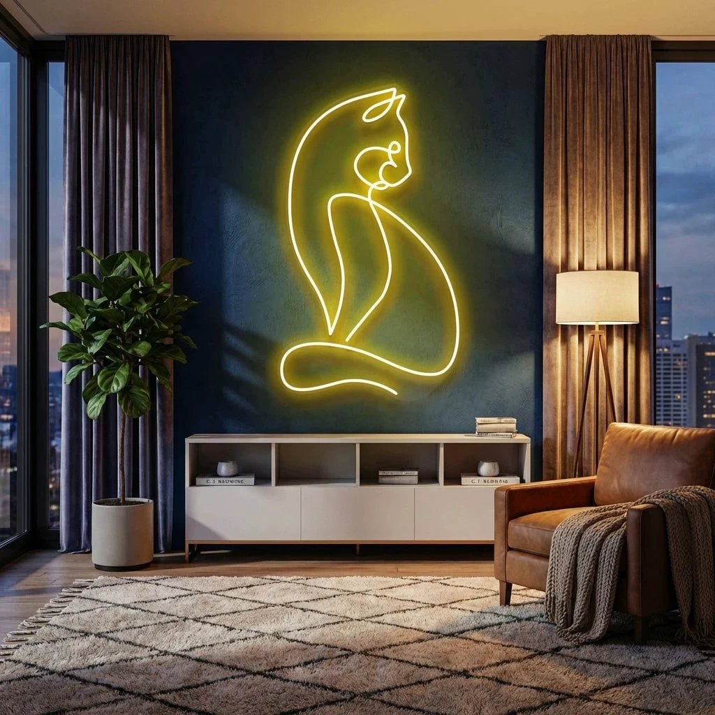 Minimalist Cat Led Neon Sign Light
