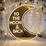 To The Moon&Back Mirror Neon Sign