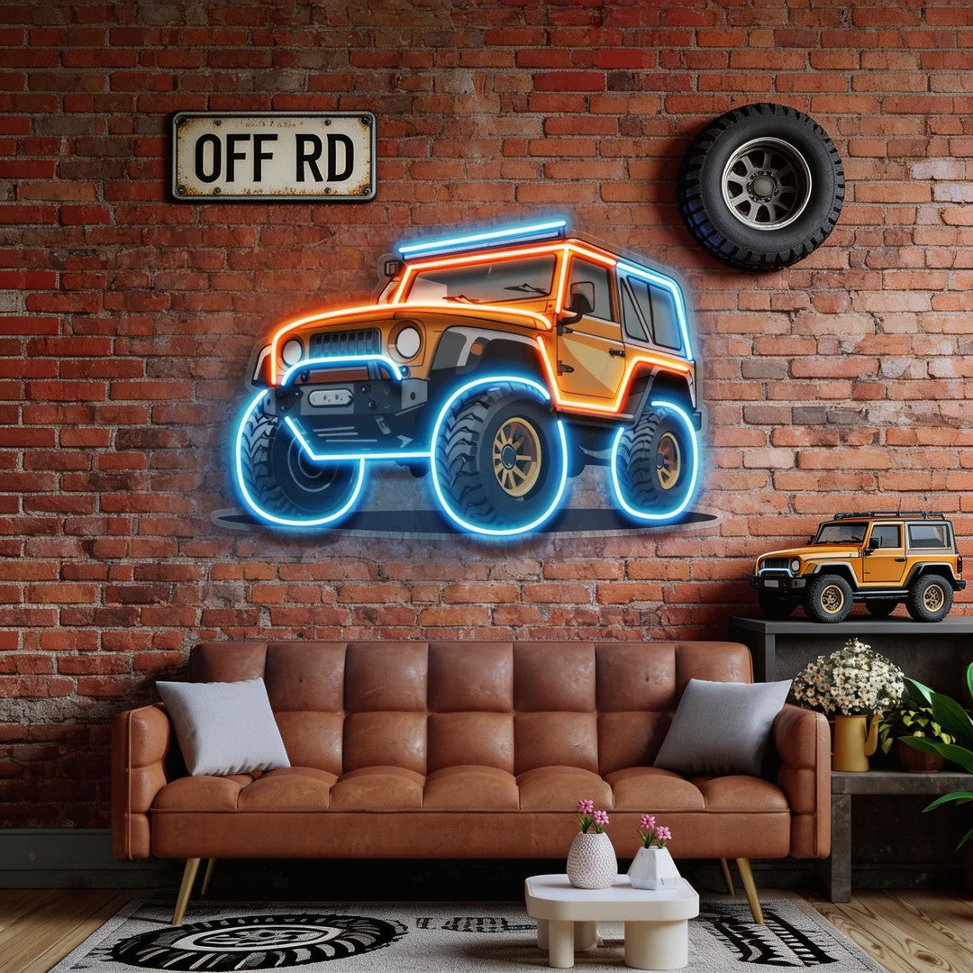 Modern Adventure Off Roading Suv LED Neon Sign Light Pop Art