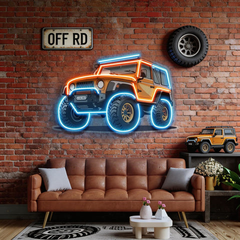Modern Adventure Off Roading Suv LED Neon Sign Light Pop Art
