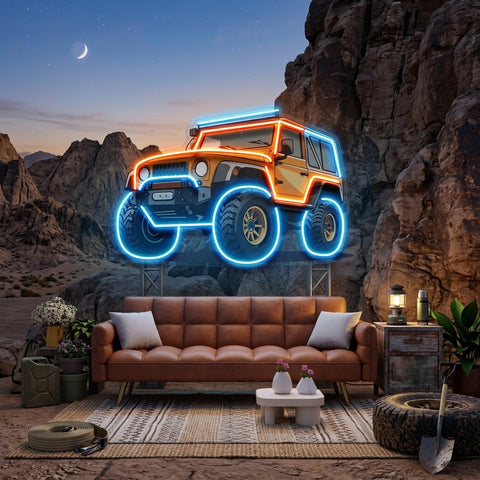 Modern Adventure Off Roading Suv LED Neon Sign Light Pop Art