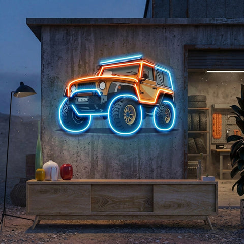 Modern Adventure Off Roading Suv LED Neon Sign Light Pop Art