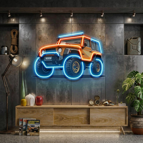 Modern Adventure Off Roading Suv LED Neon Sign Light Pop Art