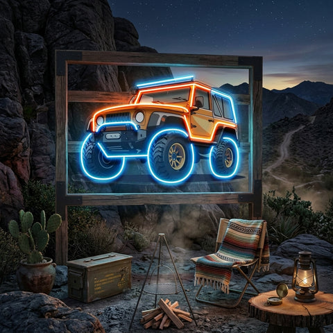 Modern Adventure Off Roading Suv LED Neon Sign Light Pop Art