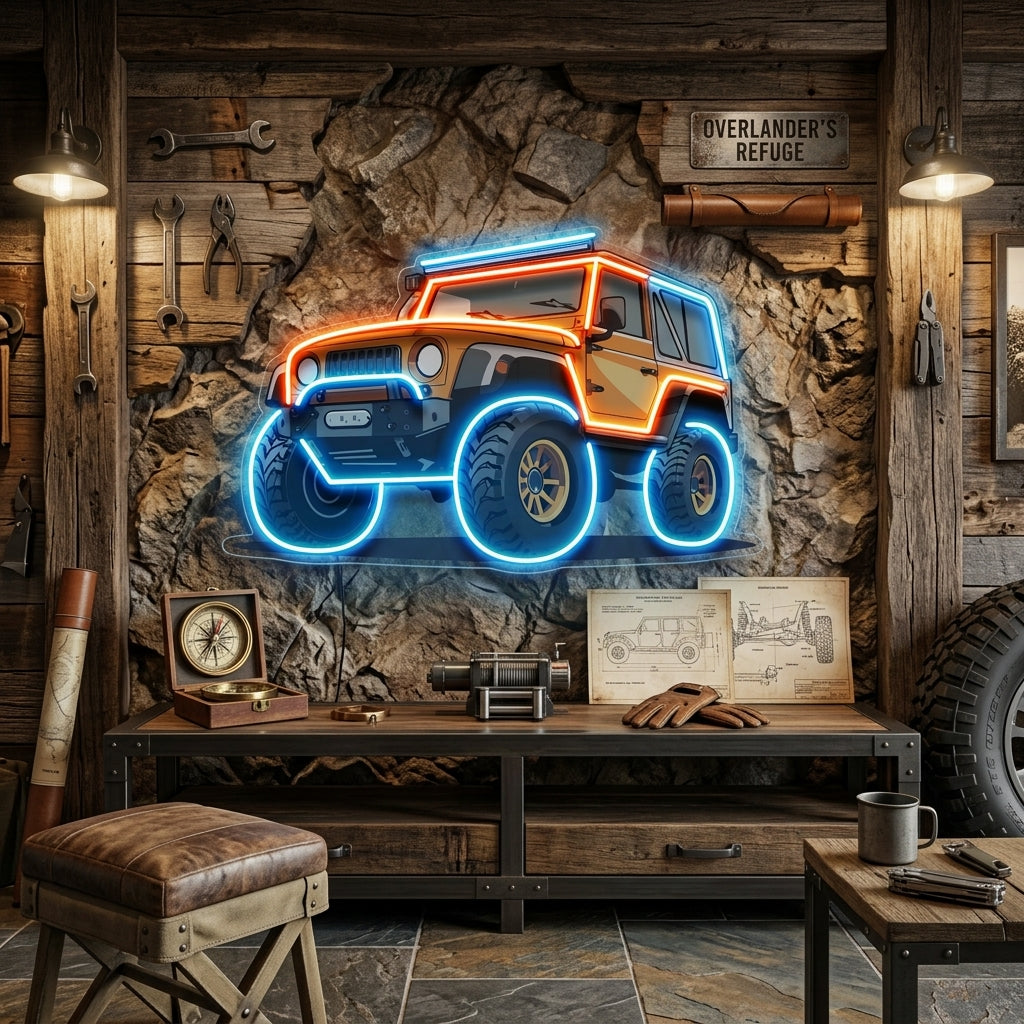 Modern Adventure Off Roading Suv LED Neon Sign Light Pop Art