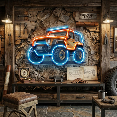 Modern Adventure Off Roading Suv LED Neon Sign Light Pop Art