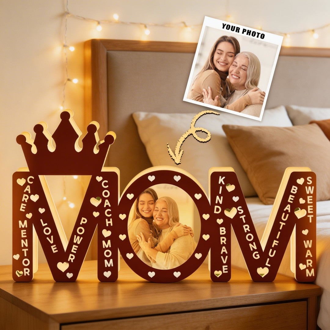 Mom Strong Beautiful Mother's Day Gift - Personalized Custom Shape Photo Light Box