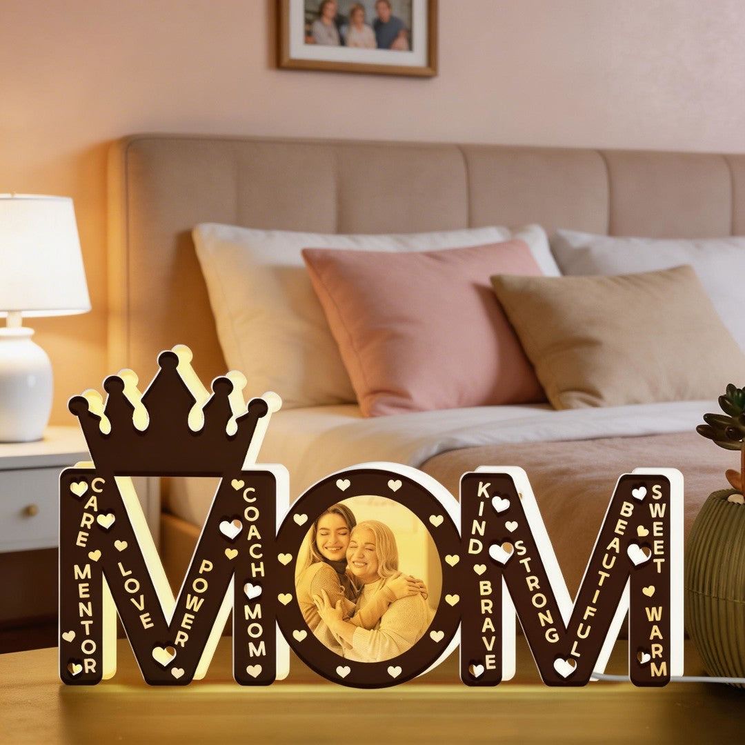 Mom Strong Beautiful Mother's Day Gift - Personalized Custom Shape Photo Light Box