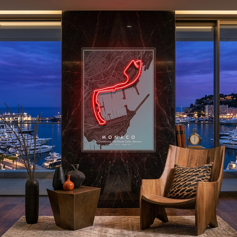 Monaco Formula F1 Circuit LED Neon Sign Light Pop Art