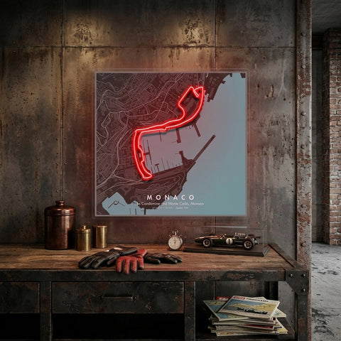 Monaco Formula F1 Circuit LED Neon Sign Light Pop Art