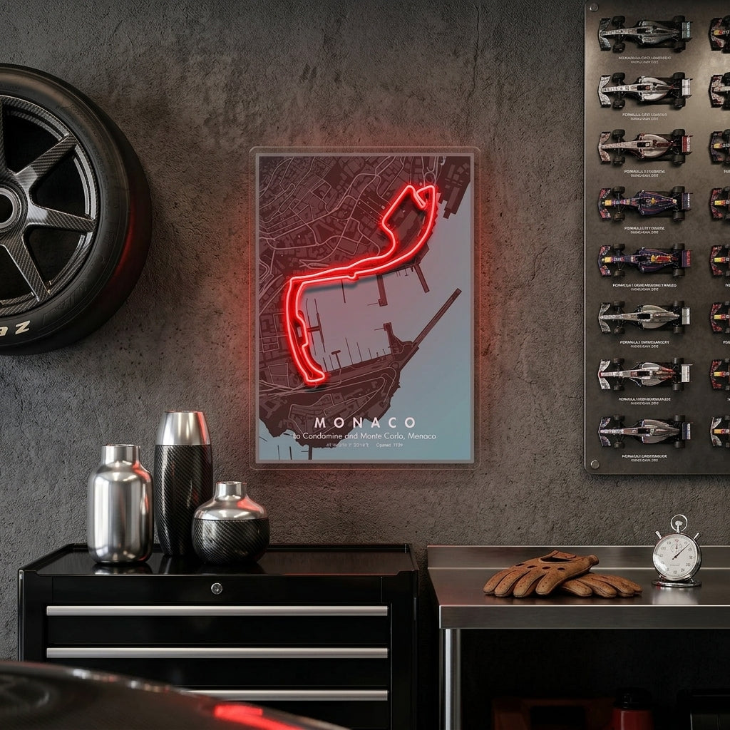 Monaco Formula F1 Circuit LED Neon Sign Light Pop Art