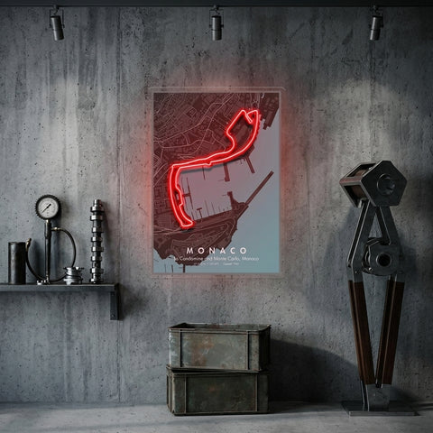 Monaco Formula F1 Circuit LED Neon Sign Light Pop Art