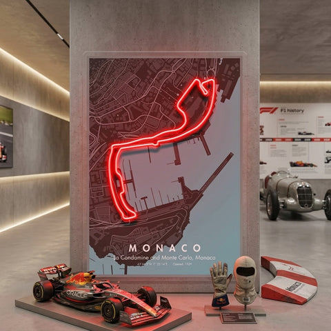Monaco Formula F1 Circuit LED Neon Sign Light Pop Art