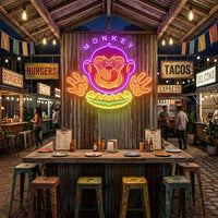 Monkey Logo Hotdog Artwork Led Neon Sign Light