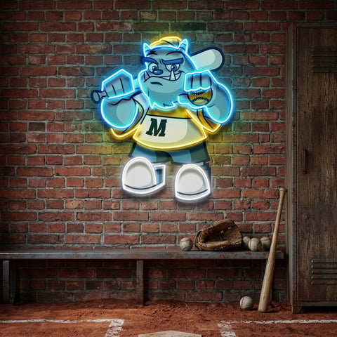 Monster Softball LED Neon Sign Light Pop Art