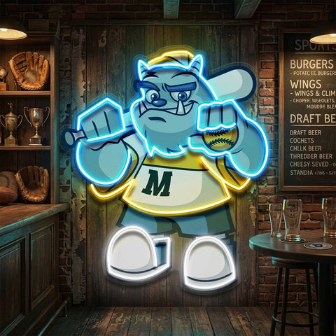 Monster Softball LED Neon Sign Light Pop Art