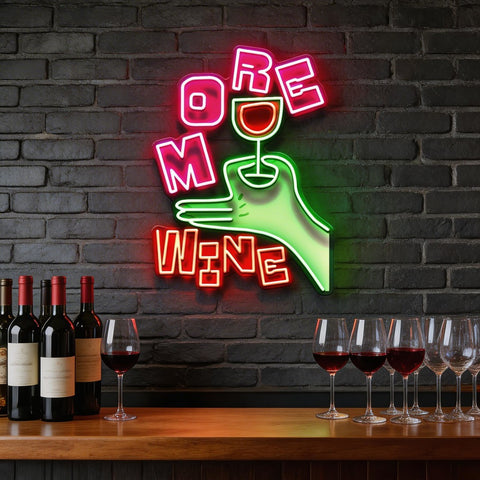 More Wine LED Neon Sign Light Pop Art