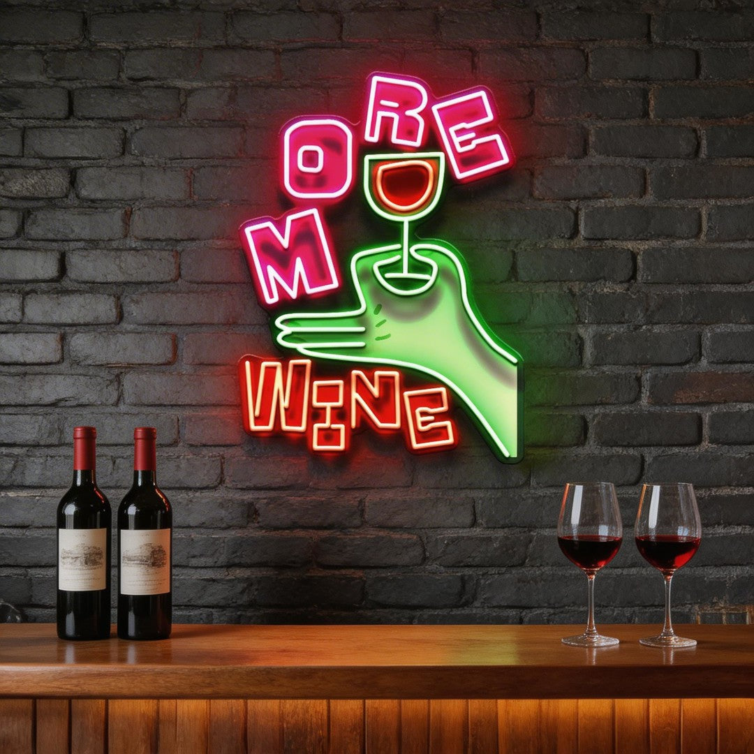 More Wine LED Neon Sign Light Pop Art