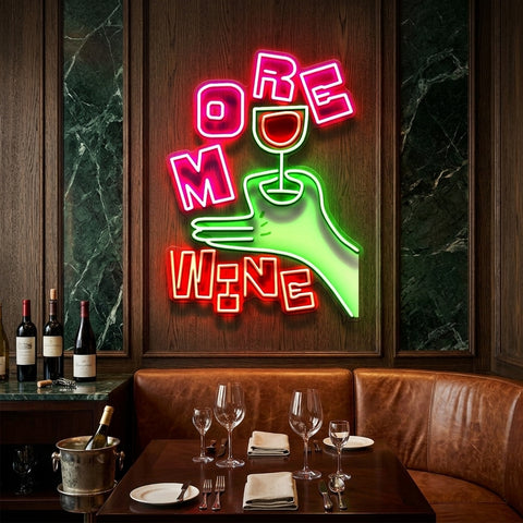 More Wine LED Neon Sign Light Pop Art