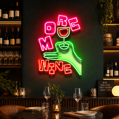More Wine LED Neon Sign Light Pop Art
