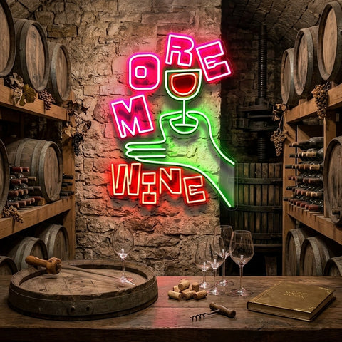 More Wine LED Neon Sign Light Pop Art