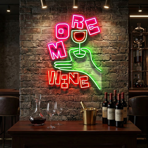 More Wine LED Neon Sign Light Pop Art