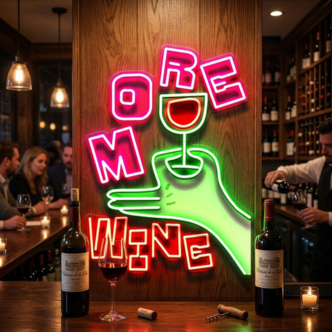 More Wine LED Neon Sign Light Pop Art