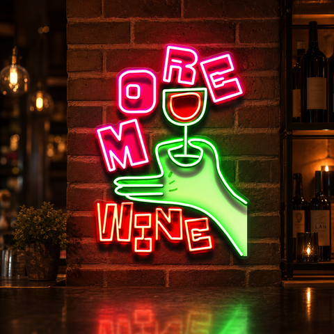 More Wine LED Neon Sign Light Pop Art