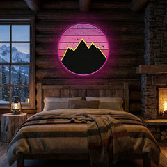 Mountain With Sunset Artwork Led Neon Sign Light