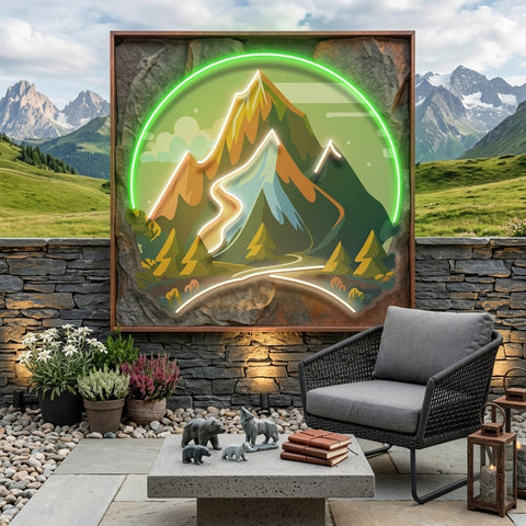 Mountain Landscape LED Neon Sign Light Pop Art
