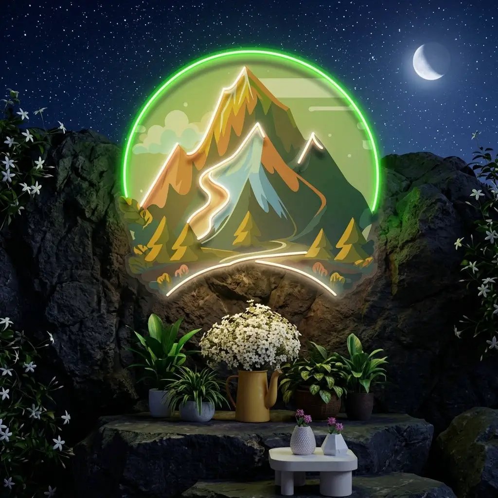 Mountain Landscape LED Neon Sign Light Pop Art