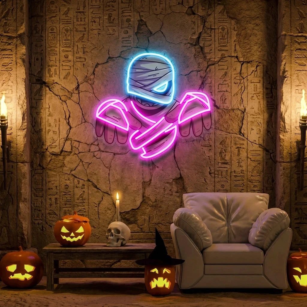 Mummy Halloween Artwork Led Neon Sign Light