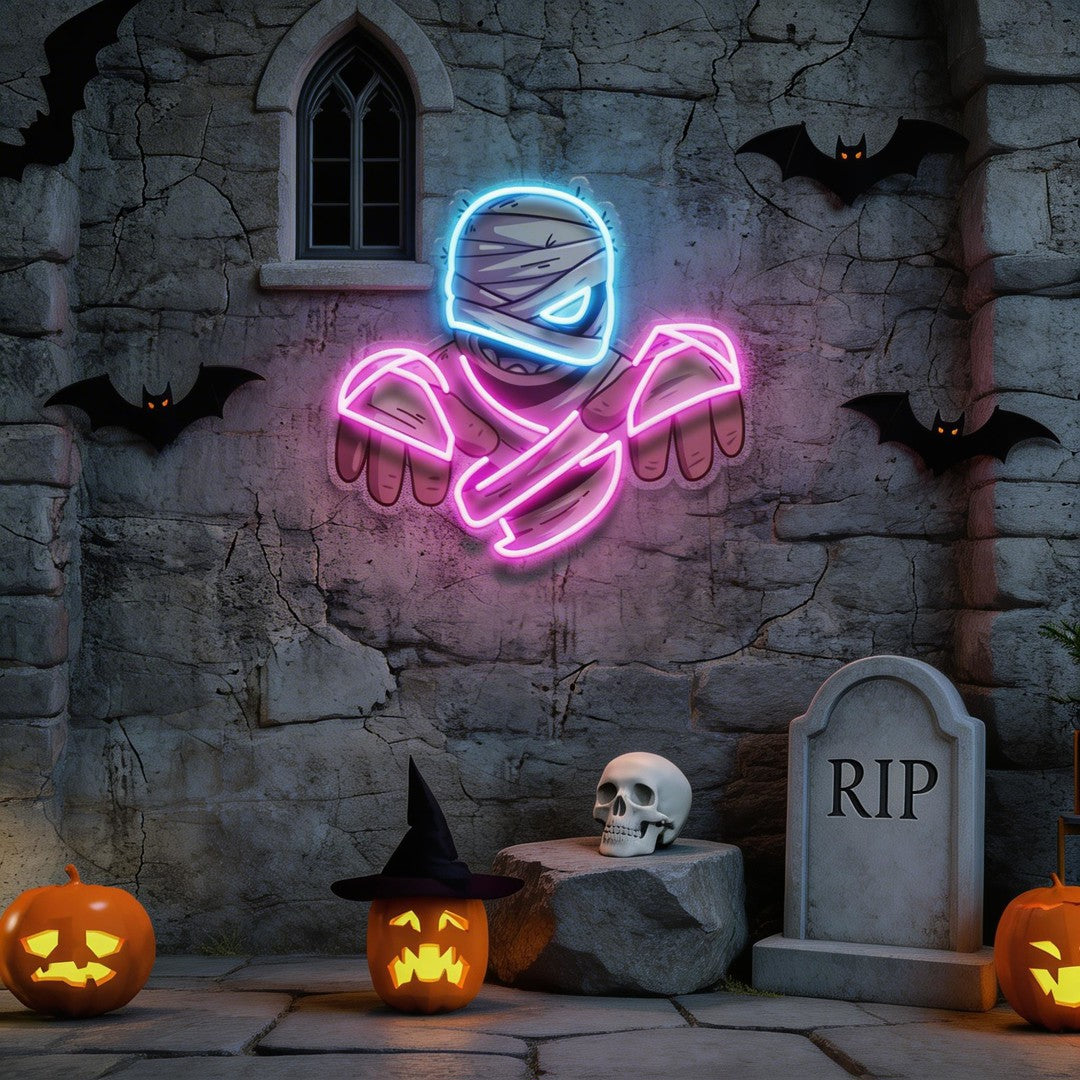 Mummy Halloween Artwork Led Neon Sign Light
