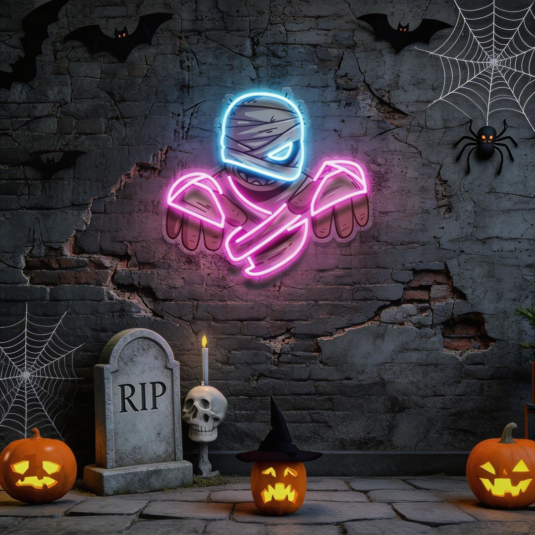 Mummy Halloween Artwork Led Neon Sign Light