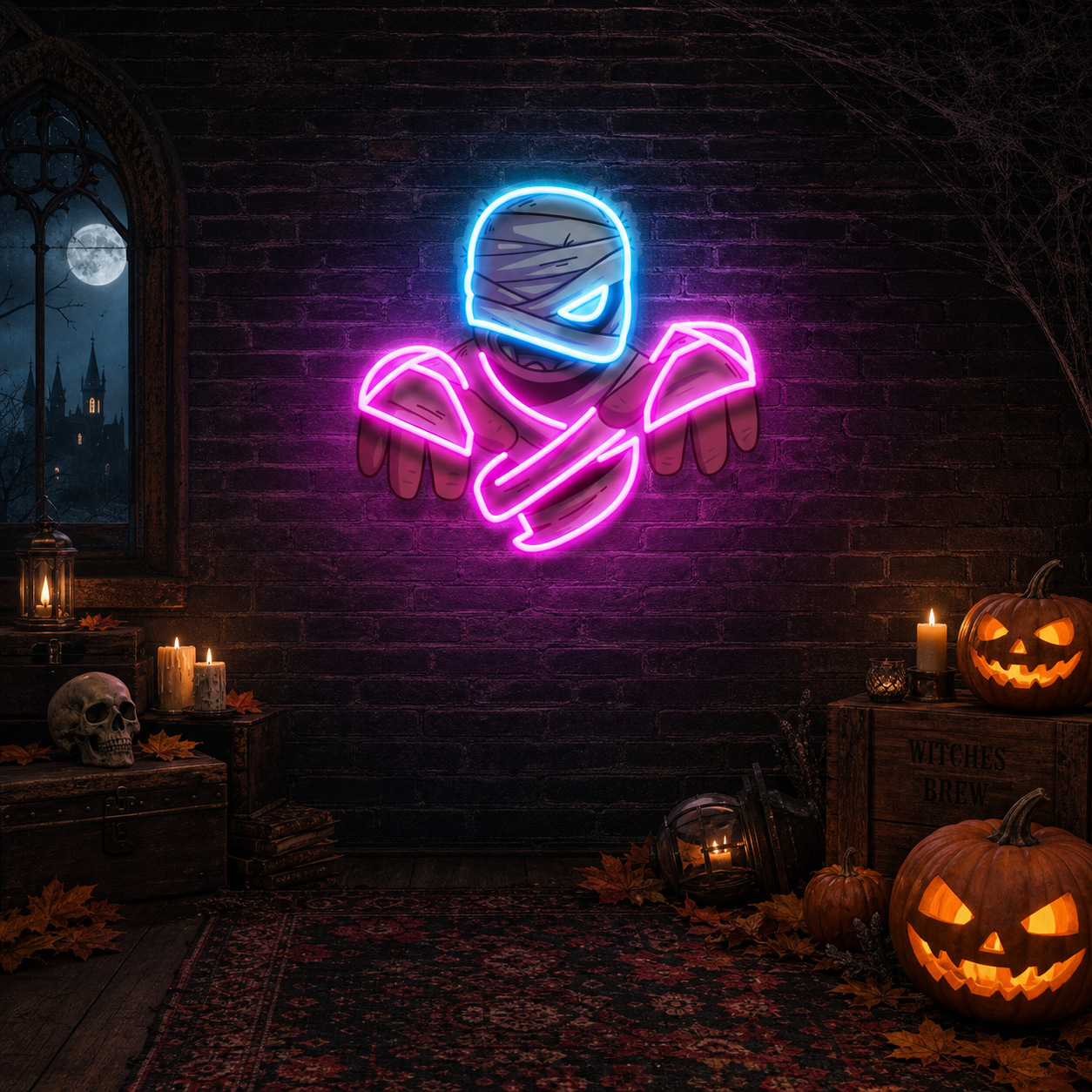 Mummy Halloween Artwork Led Neon Sign Light