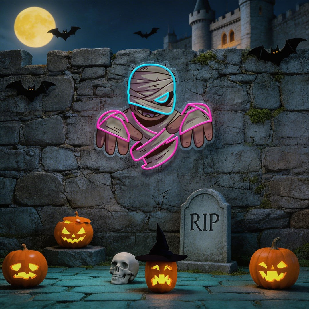 Mummy Halloween Artwork Led Neon Sign Light
