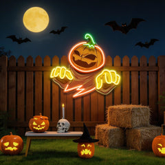 Mummy Pumpkin Halloween Artwork Led Neon Sign Light