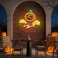 Mummy Pumpkin Halloween Artwork Led Neon Sign Light